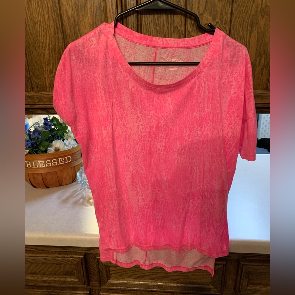 Pink Sheer Women's Top for workouts/layering effects. In great used condition